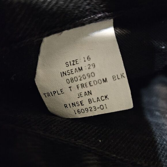 Tommy Hilfiger Jeans Women's 16 Black Denim Triple T Freedom Y2K - Picture 6 of 6